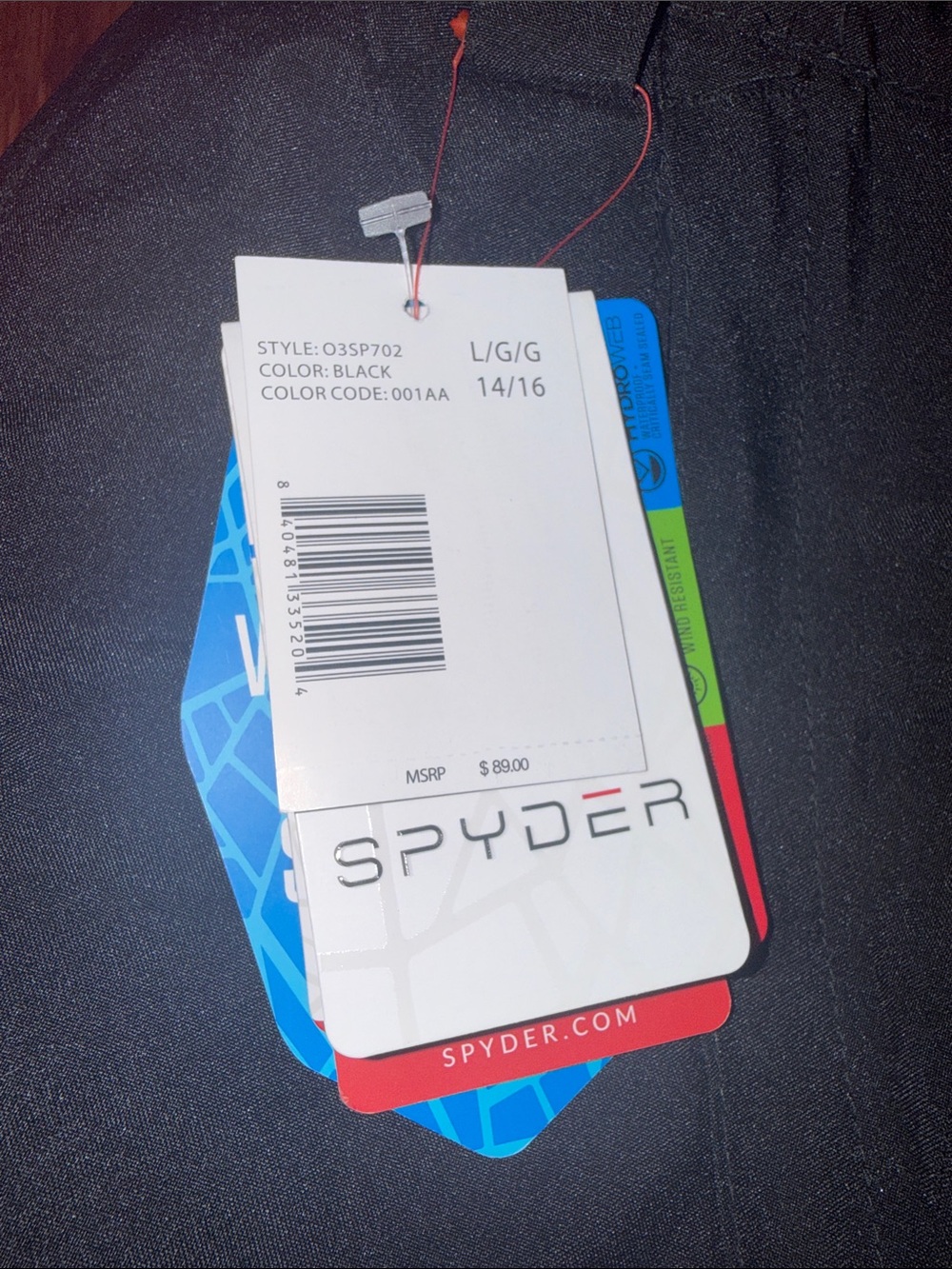 Spyder Boys Insulated Ski Snow Pants Black L 14/16 NWT